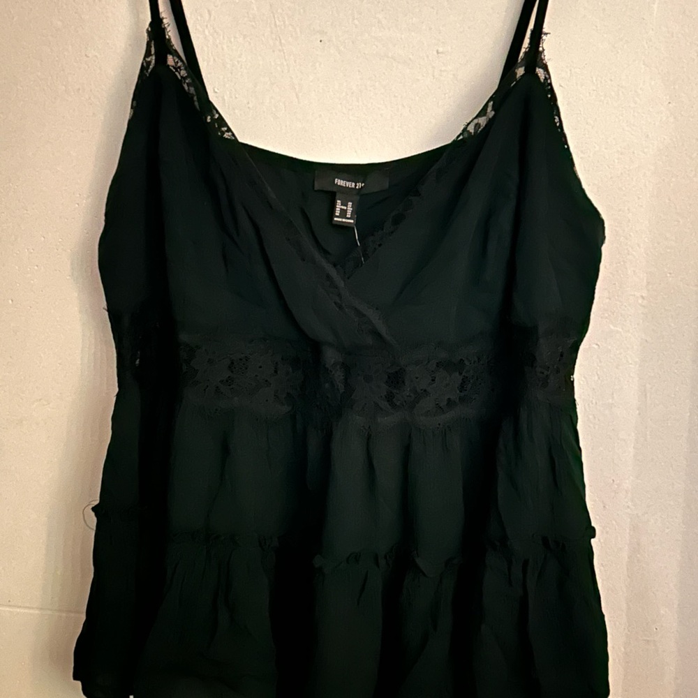 Women’s Black Lace Trim Top